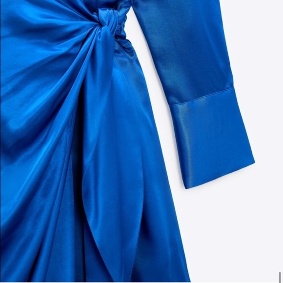 Blue Zara Satin Effect Dress - Picture 8 of 8